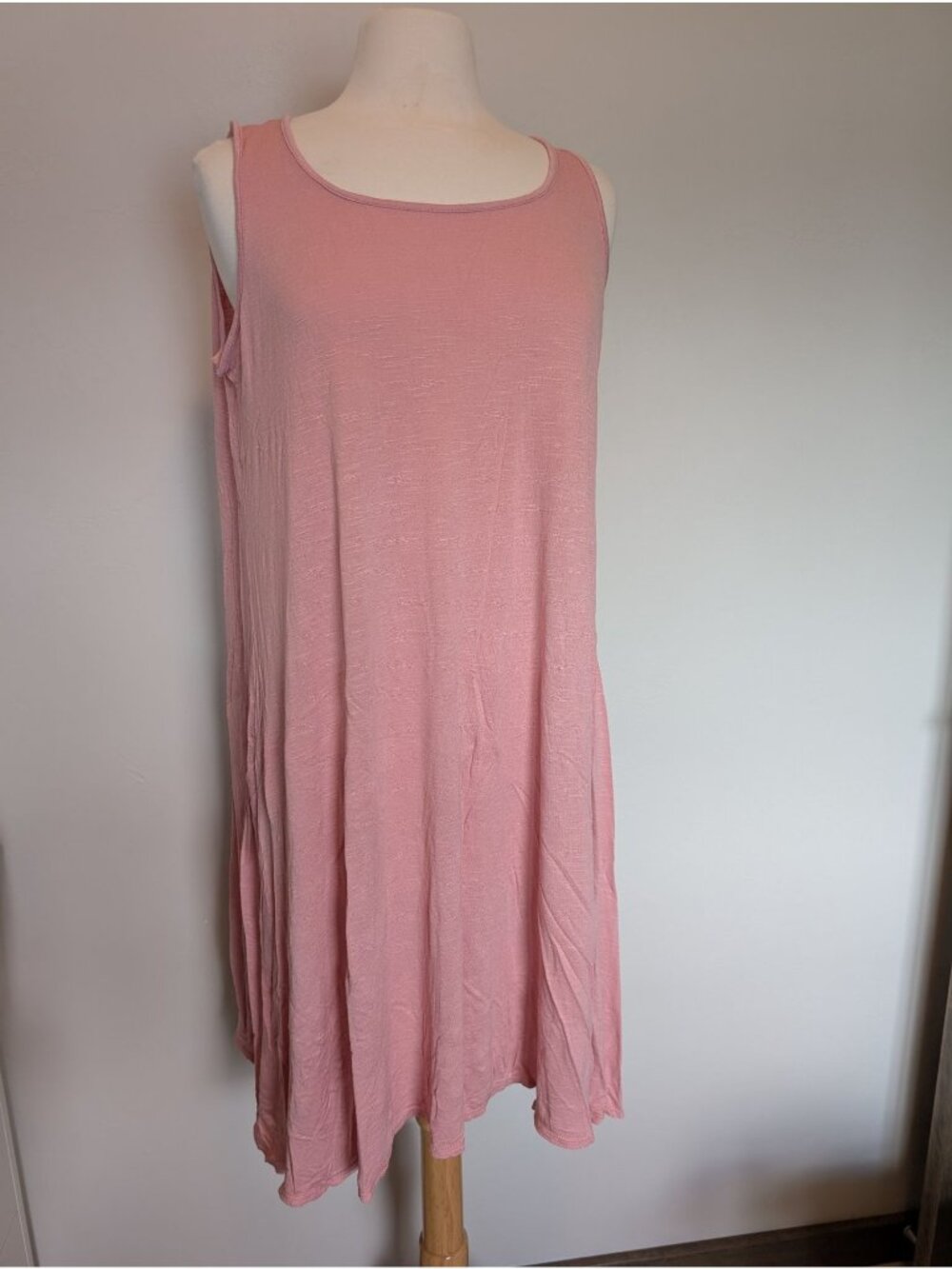 Pink Lilly Womens Sleeveless Rose Pink Swing Dress Large Soft
